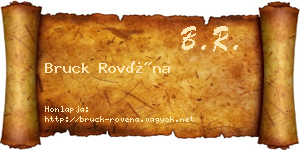 Bruck Rovéna névjegykártya